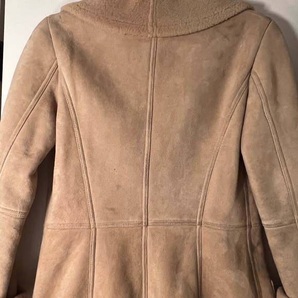 Rare Vintage Ralph Lauren Black Label Women’s Lambswool Lamb Fur Tan Coat Size 4 - Picture 7 of 16